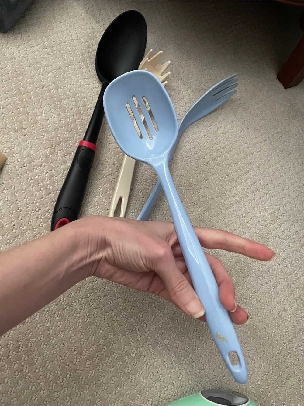 🌹FREE w/purchase Kitchen Utensil Set - Black Light Blue Serving cooking Spoons